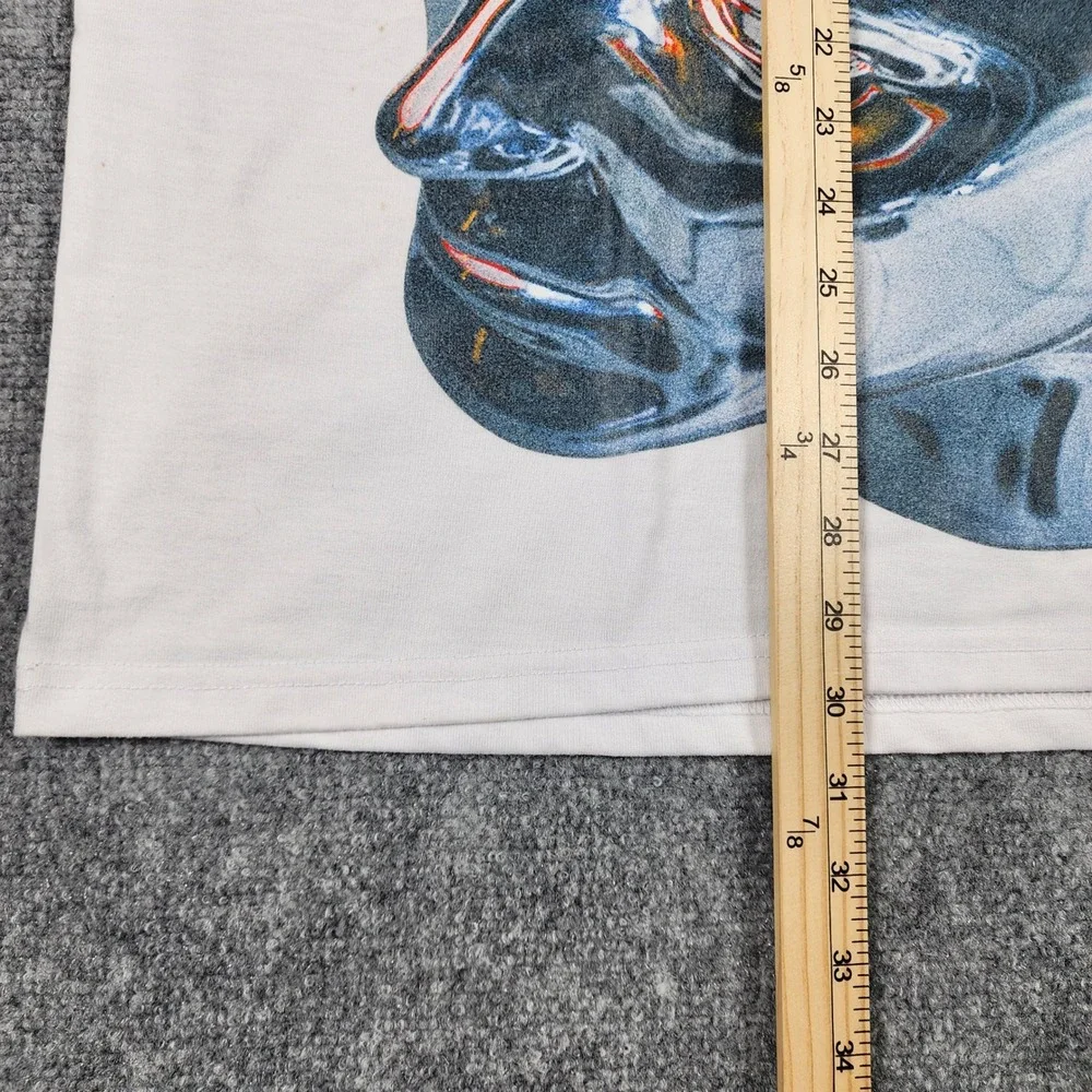 Spire Supply Co Mens White Graphic T-Shirt Chrome Head Turntable L Streetwear‎